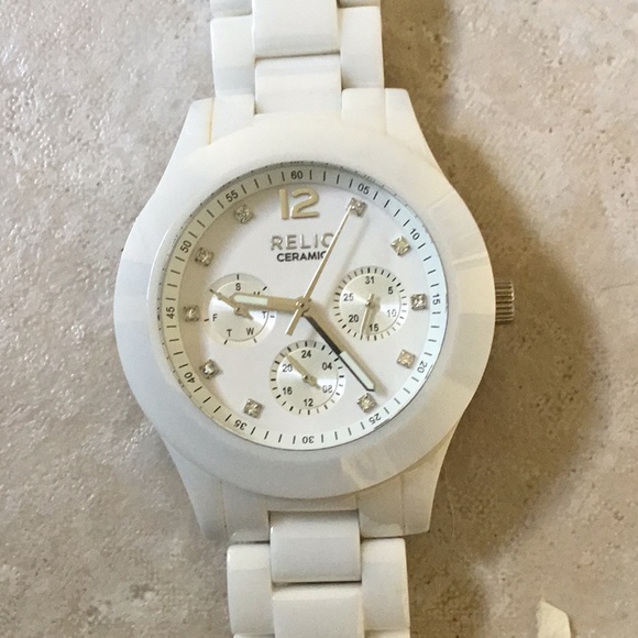 Relic Zr5623 Ceramic Watch 
